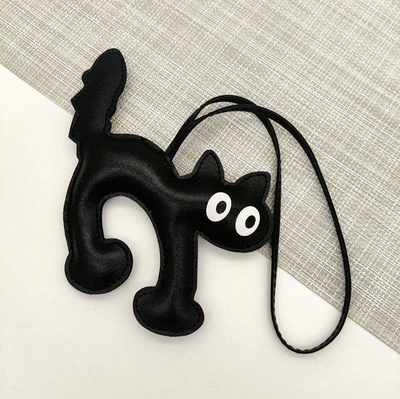 Bag Charm Keychain - Vegan Leather Cat