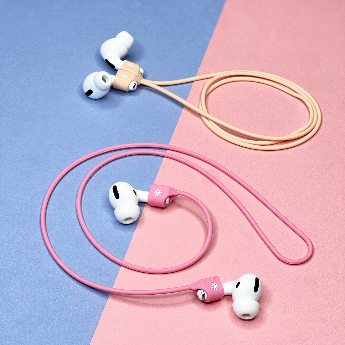 Pod Squad Set of 2 Earbud Tethers : Pink/Natural