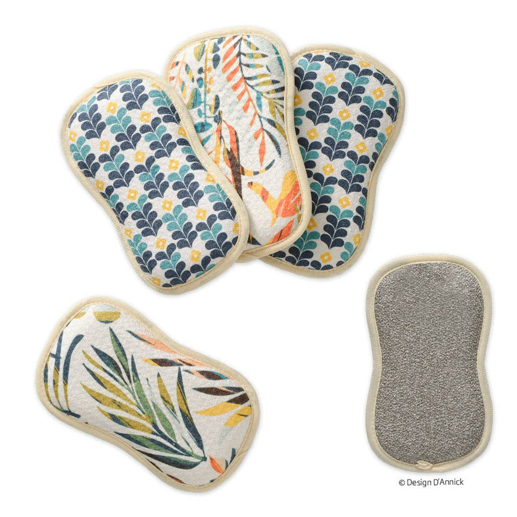 Colorful Leaves Scrubbies, Set of 4