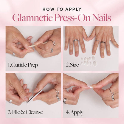 Ruby Slipper Press-On Nails | Short Almond Sparkle Red