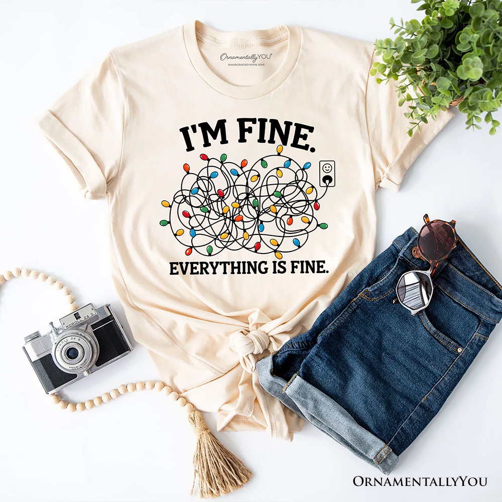I’m Fine Christmas Lights T‑Shirt