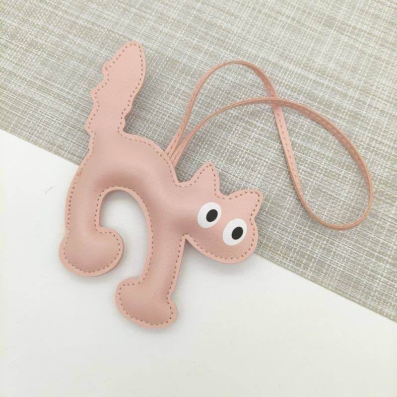 Bag Charm Keychain - Vegan Leather Cat
