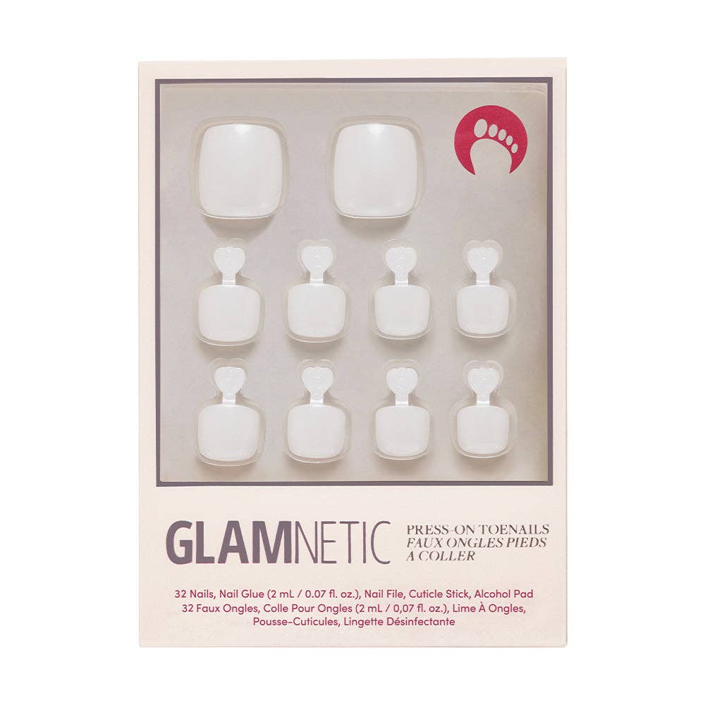 Hailey Toenail | Toe Press-On Nails | Glazed Donut White