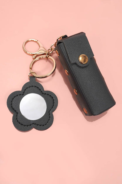 Trending Vegan Leather Lip Bag Charm Keychains