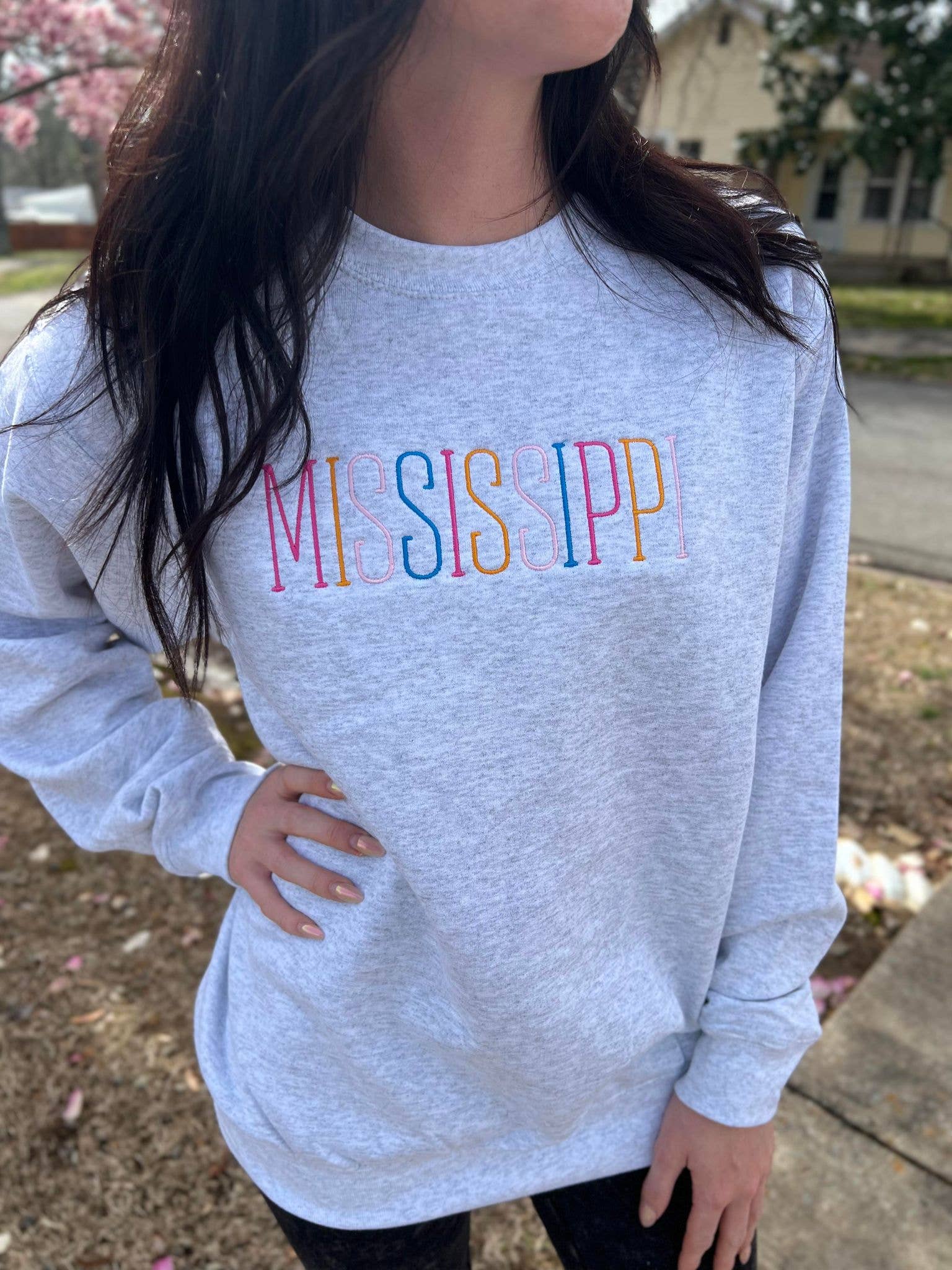 Thin Multi Color South Dakota Embroidered Sweatshirt