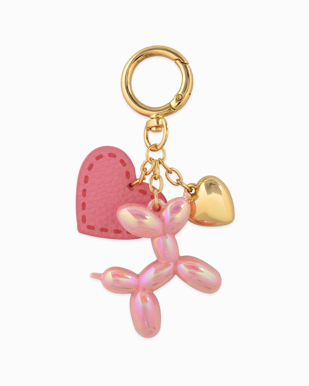 Chrome Color Balloon Dog with Heart Bag Charm