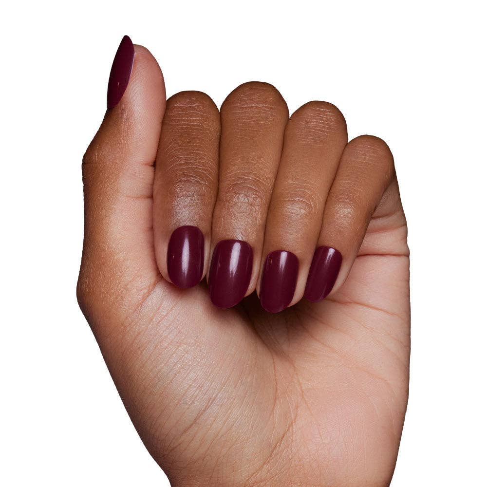 Berry Maroon Press-On Nails | Fall Solids | Short Round