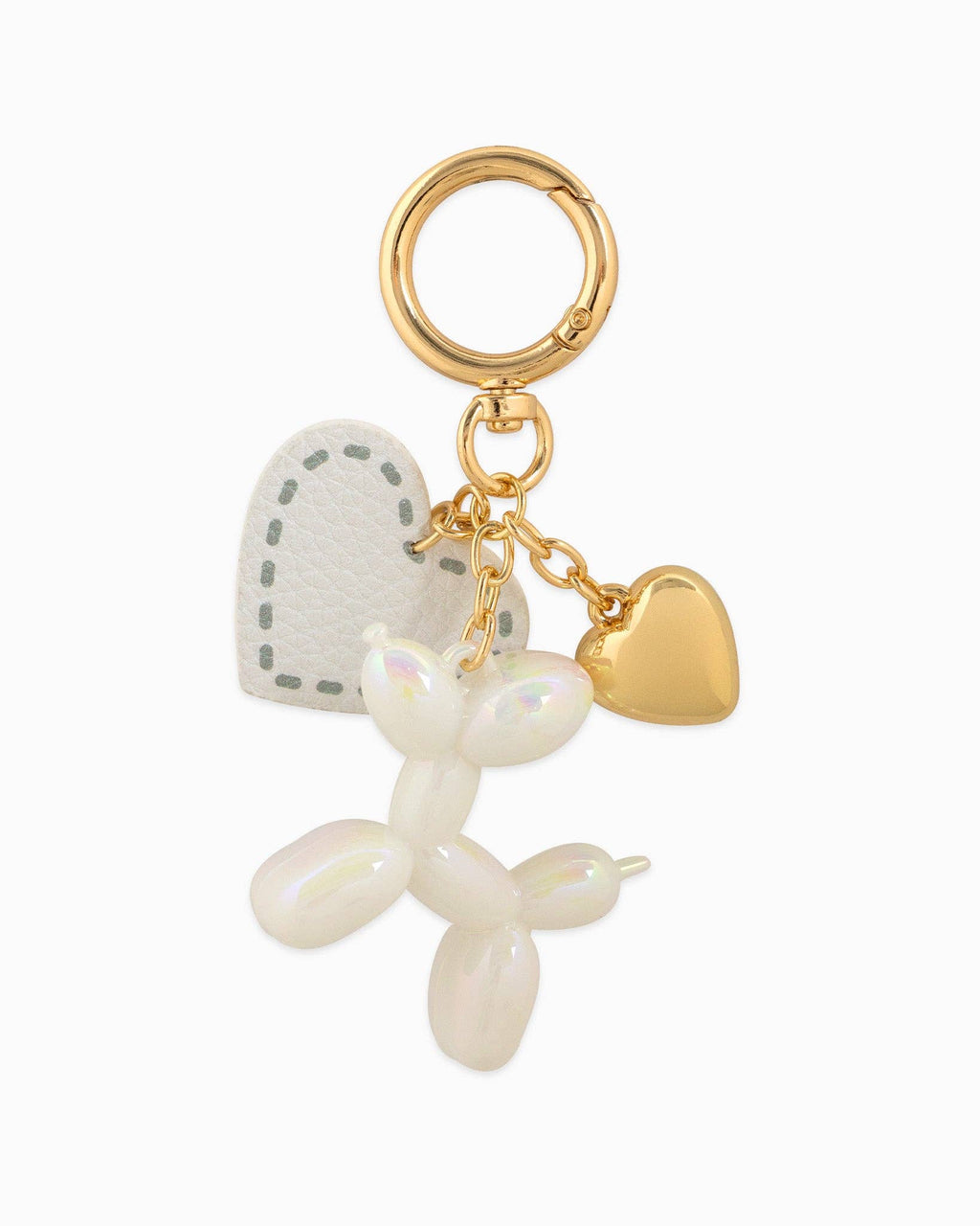 Chrome Color Balloon Dog with Heart Bag Charm