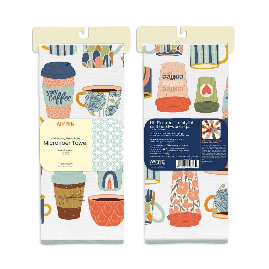 But First Coffee Microfiber Kitchen Towel