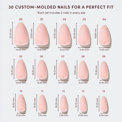 Wifey Press-On Nails | Short Almond Nude Pearl Bridal Nails