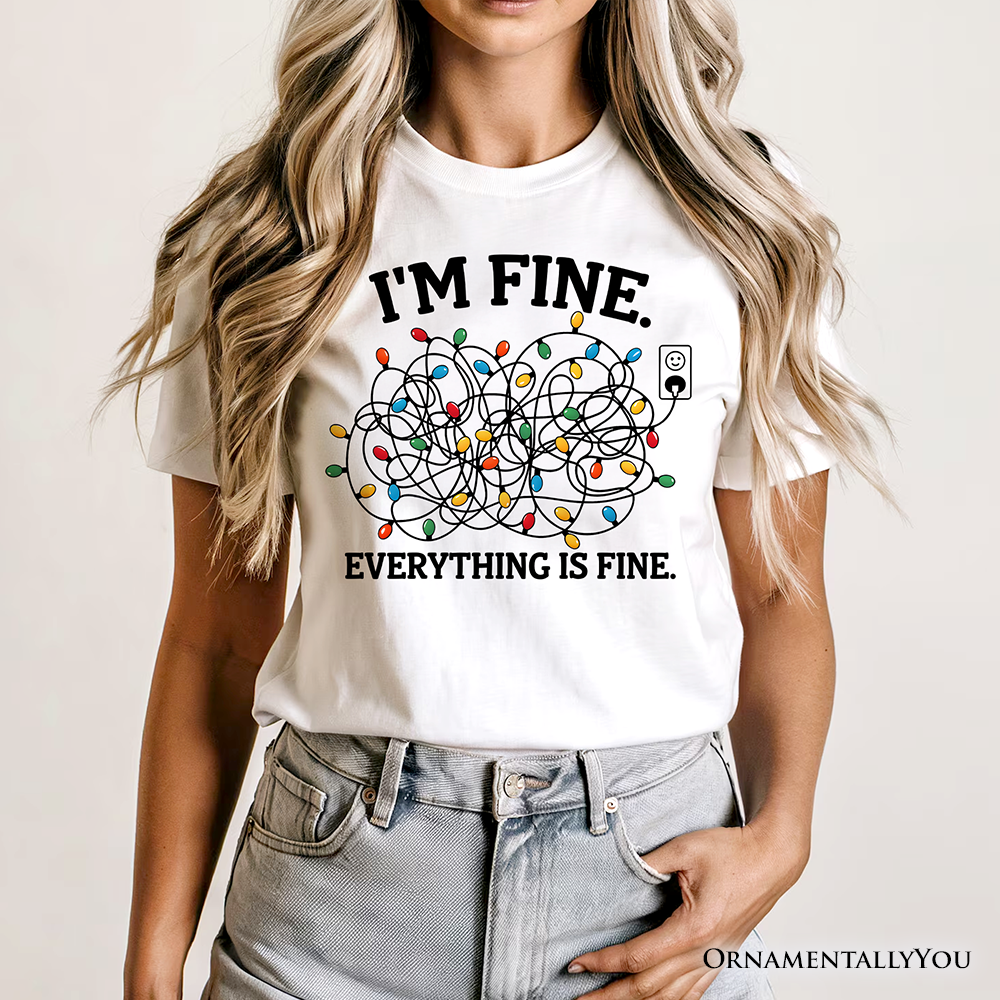 I’m Fine Christmas Lights T‑Shirt