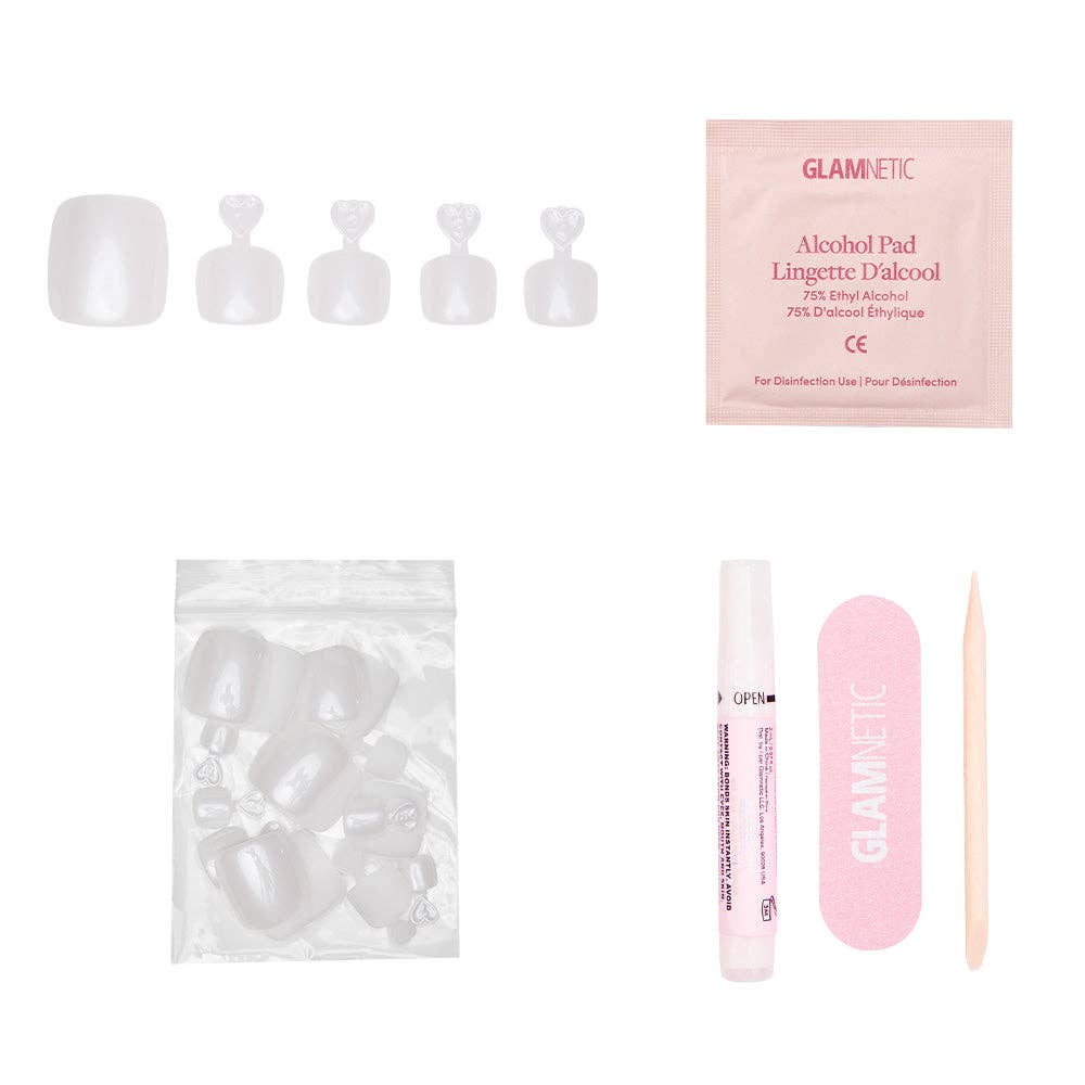 Hailey Toenail | Toe Press-On Nails | Glazed Donut White