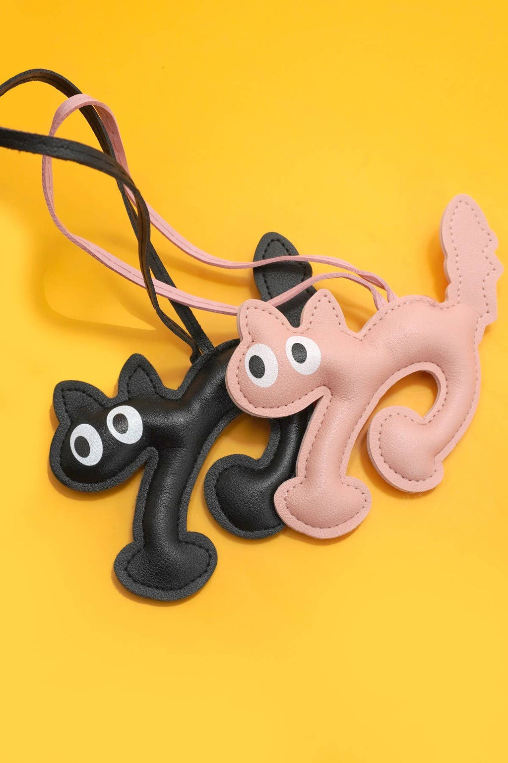Bag Charm Keychain - Vegan Leather Cat