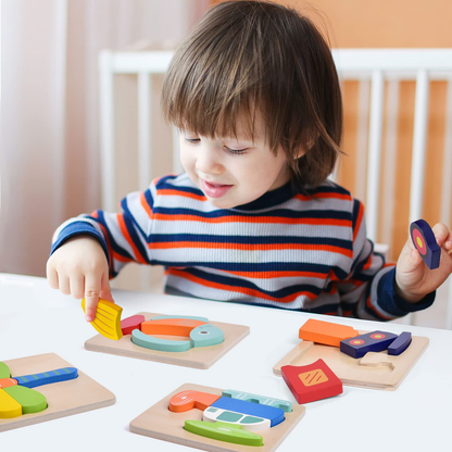 Wooden Puzzles for Toddlers Educational Playset