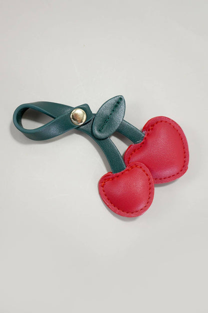 Trending Vegan Leather Cherry Bag Charm Keychains