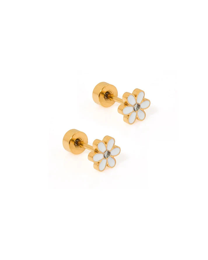Alli White - Screwback Stud Earrings
