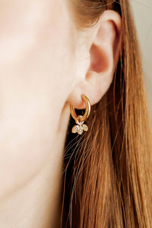 Amara Gold Huggie Charm Earrings