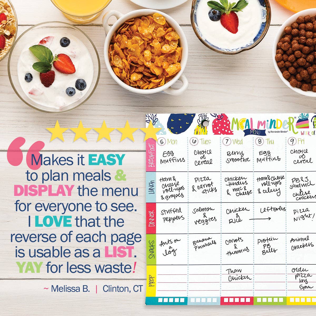 52-Week Meal Minder® Weekly Menu Planner Pad | Open Stock