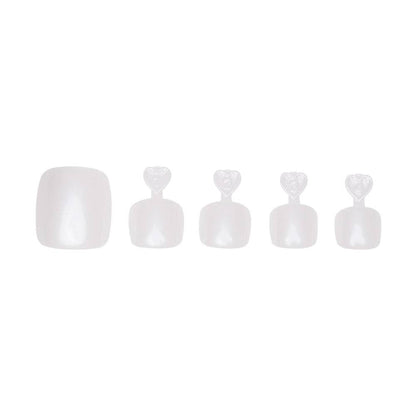 Hailey Toenail | Toe Press-On Nails | Glazed Donut White