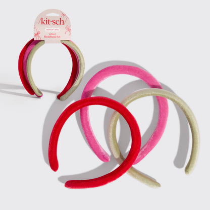 Holiday Velvet Headband 3pc Set