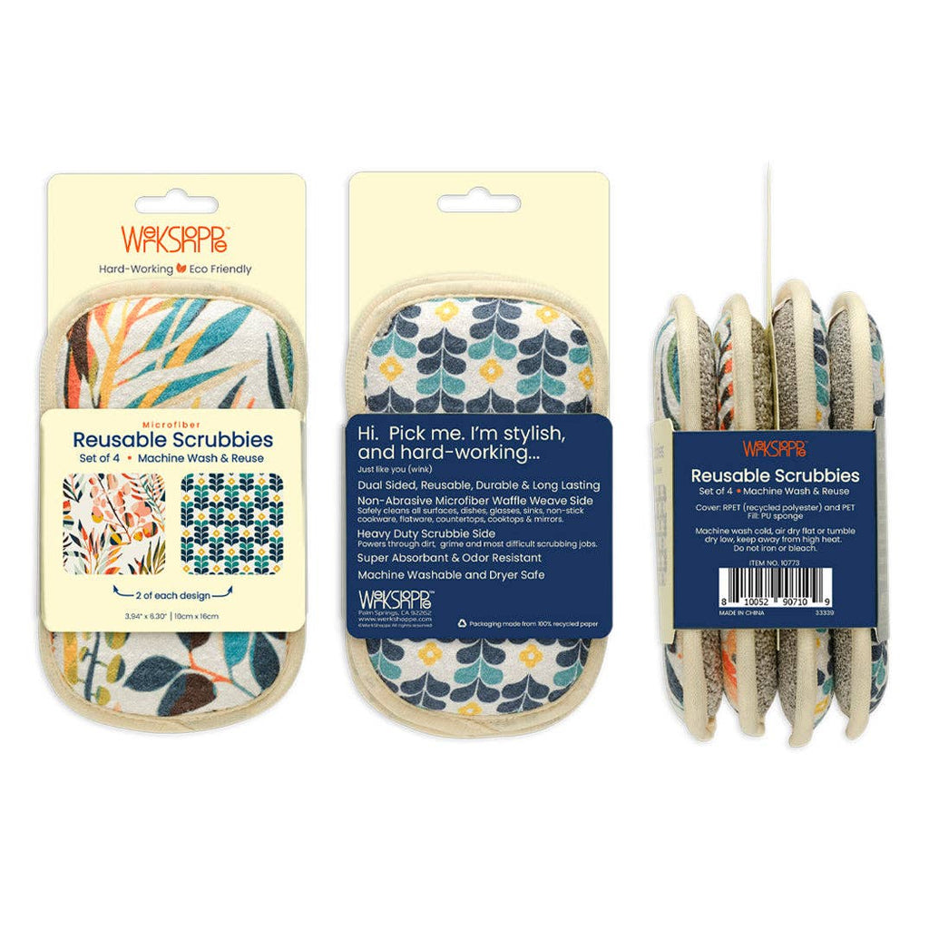 Colorful Leaves Scrubbies, Set of 4