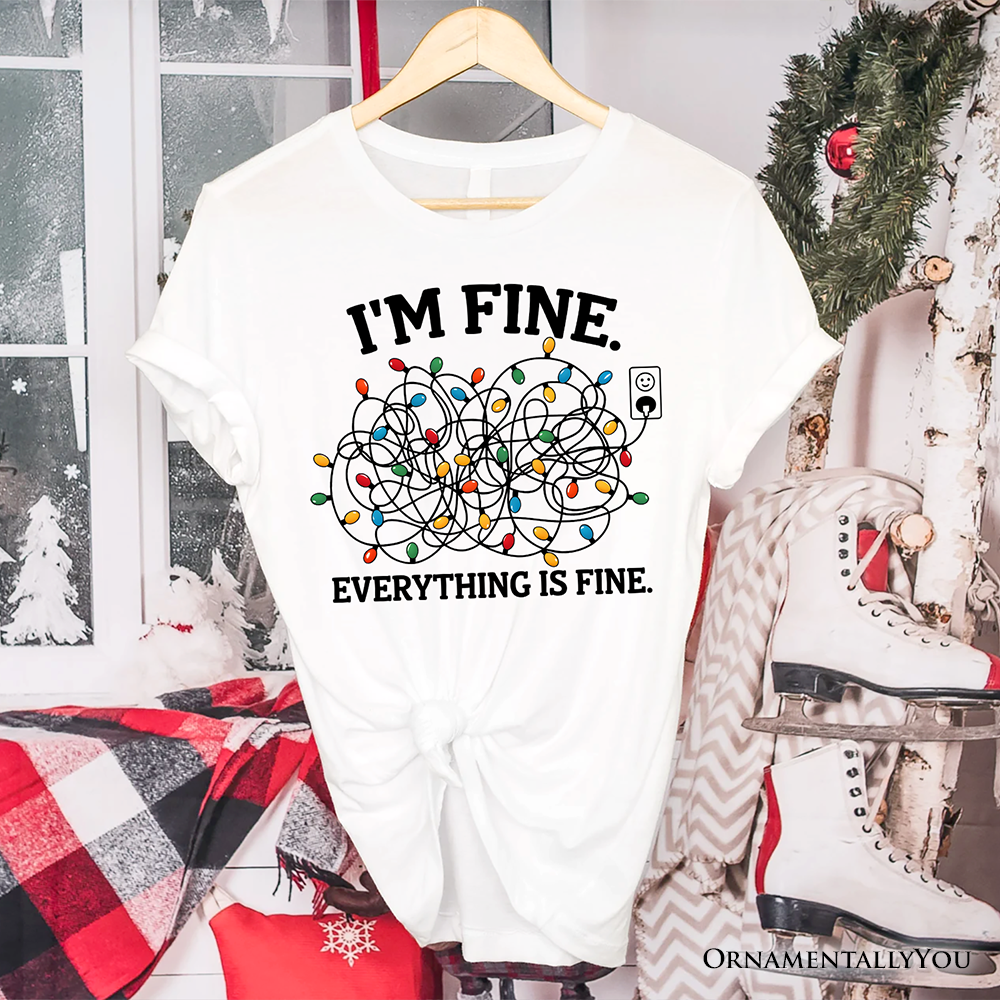 I’m Fine Christmas Lights T‑Shirt