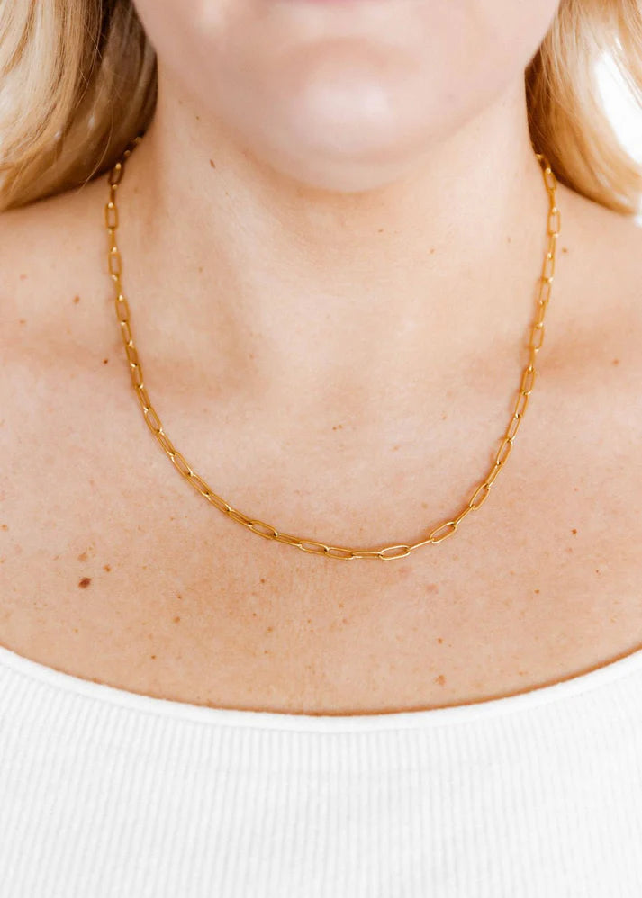 Palmer Paperclip Gold Necklace