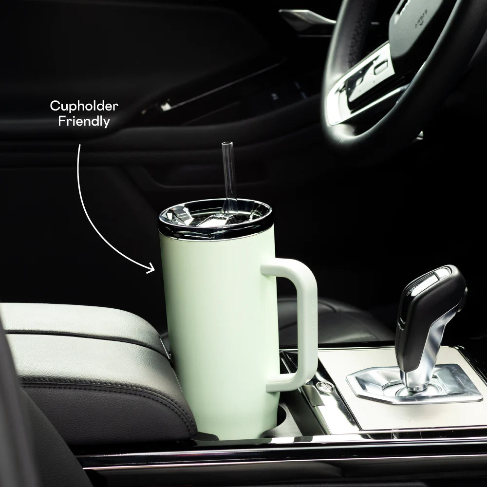 Sage Mist Cruiser Insulated Tumbler with Handle 40 oz. - Corkcicle