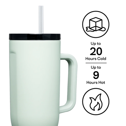 Sage Mist Cruiser Insulated Tumbler with Handle 40 oz. - Corkcicle