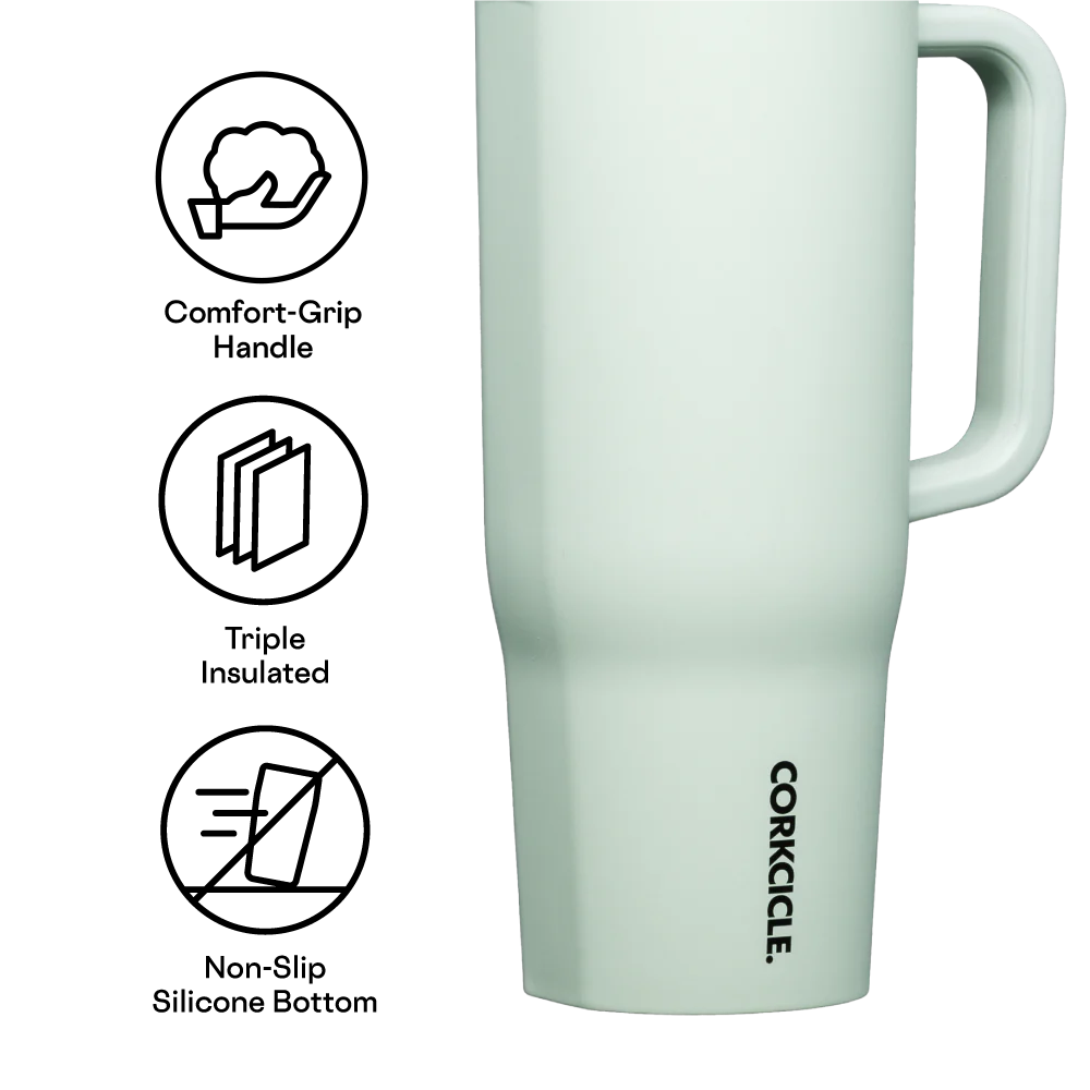 Sage Mist Cruiser Insulated Tumbler with Handle 40 oz. - Corkcicle