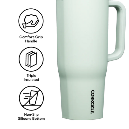 Sage Mist Cruiser Insulated Tumbler with Handle 40 oz. - Corkcicle