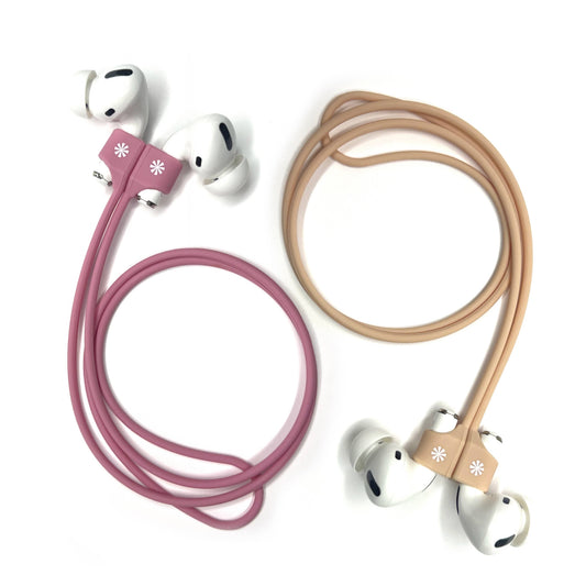 Pod Squad Set of 2 Earbud Tethers : Pink/Natural