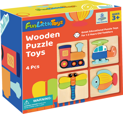 Wooden Puzzles for Toddlers Educational Playset