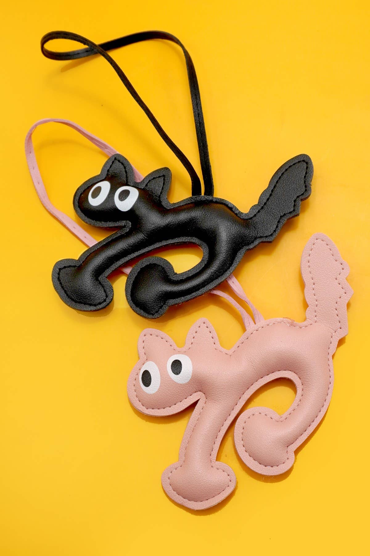 Bag Charm Keychain - Vegan Leather Cat