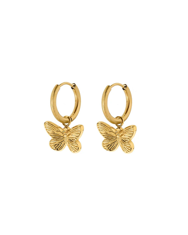 Faye Butterfly Huggie Charm Earrings