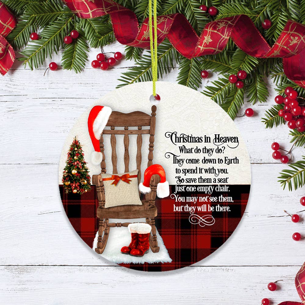 Heaven Chair Quote Christmas Ornament