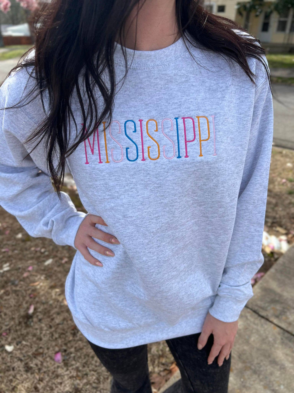 Thin Multi Color South Dakota Embroidered Sweatshirt