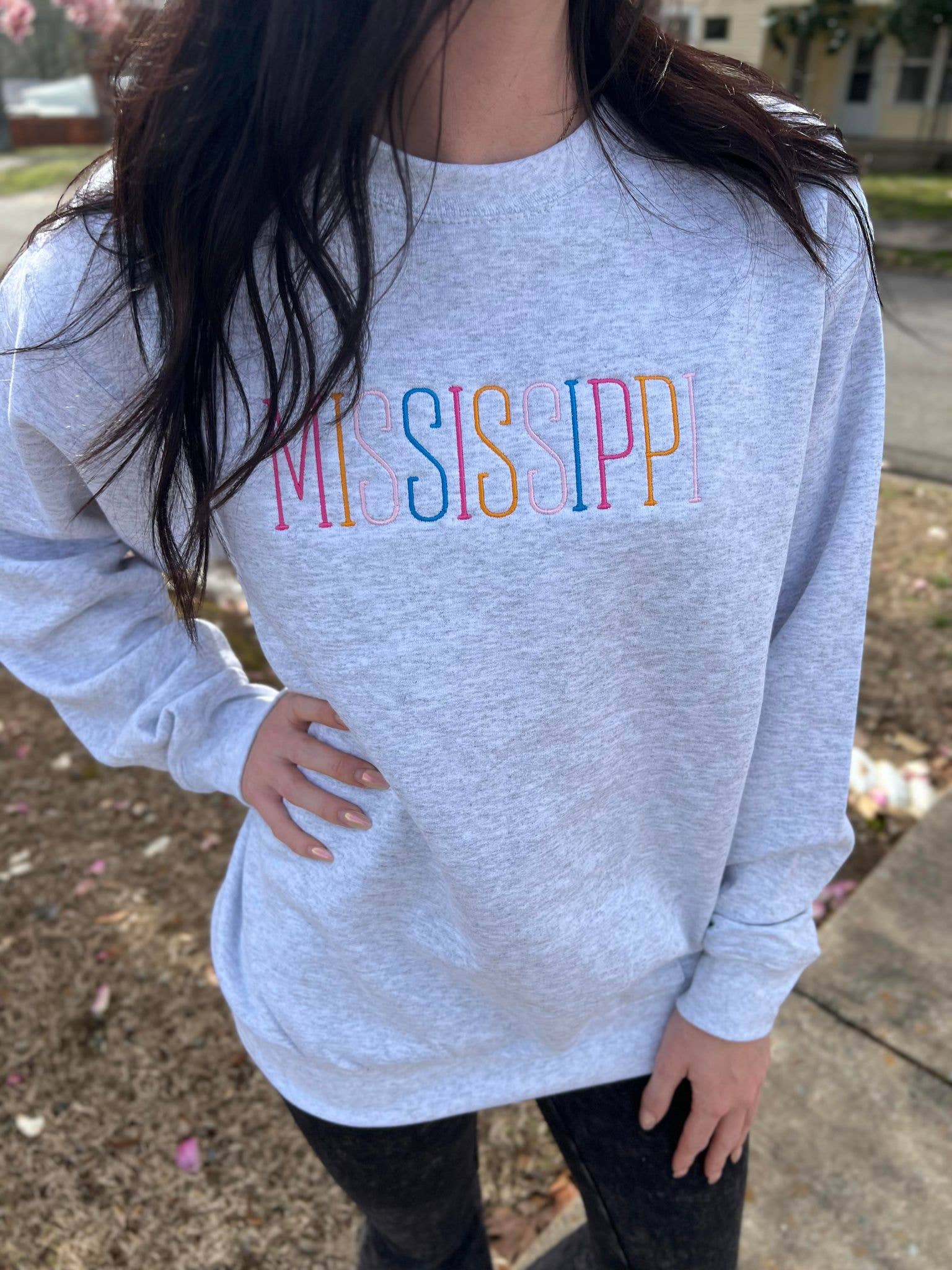 Thin Multi Color South Dakota Embroidered Sweatshirt