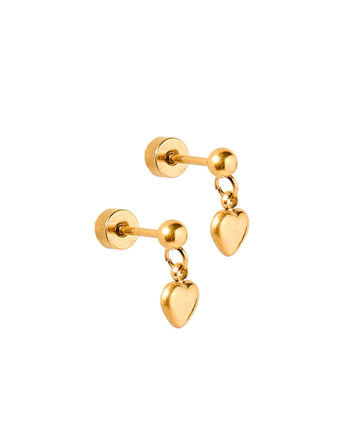 Millie Heart - Screwback Stud Earrings