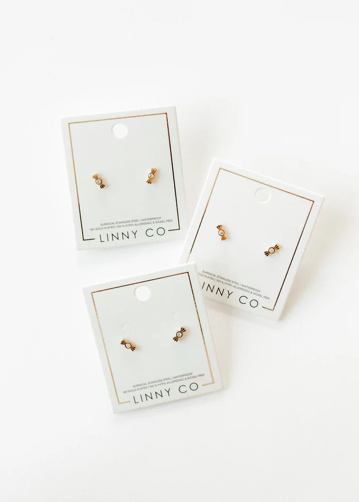 Kate Candy Gold - Screwback Stud Earrings