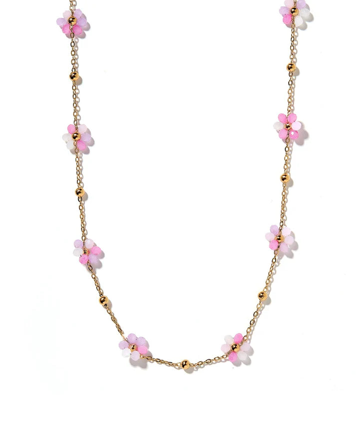 Gracie Flower Pink Necklace