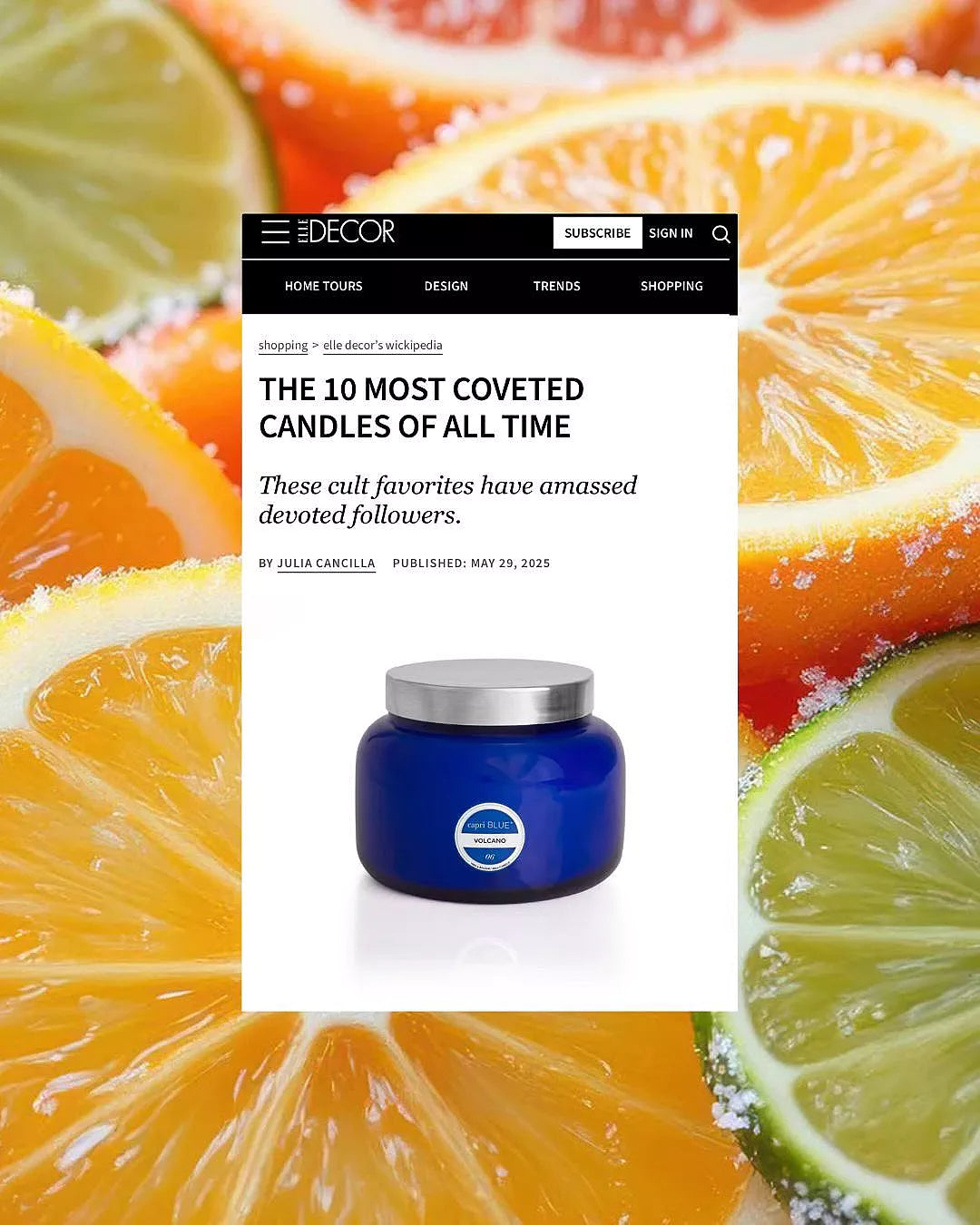 Volcano Blue Signature Candle