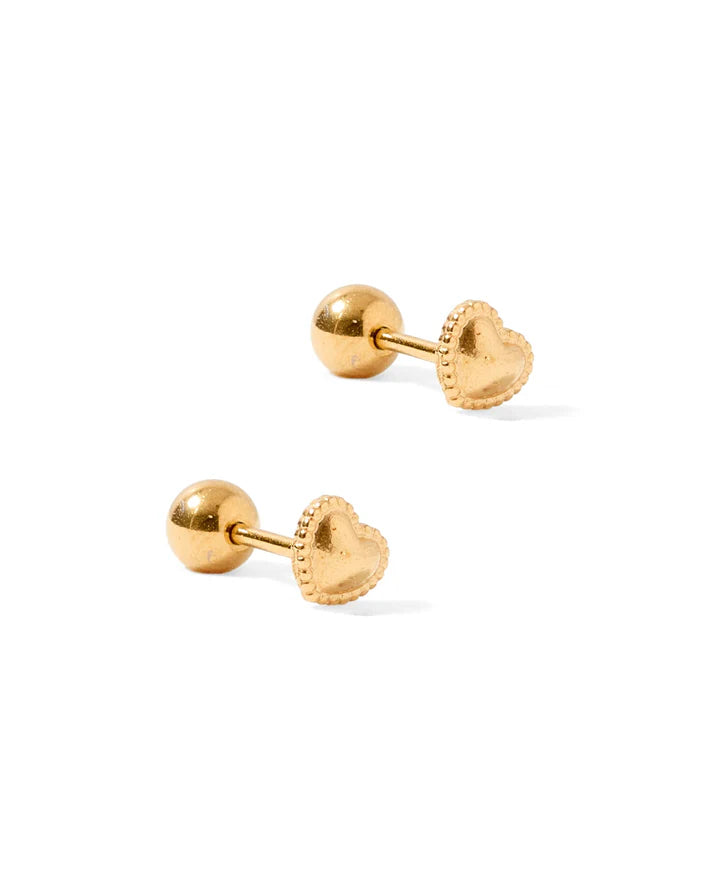 Violet Heart - Screwback Stud Earrings